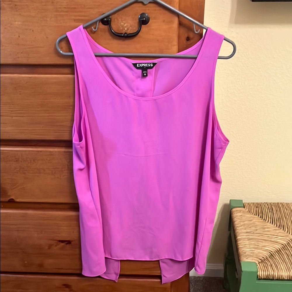 Express Pink Open Back Tank Top